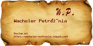 Wachsler Petrónia névjegykártya